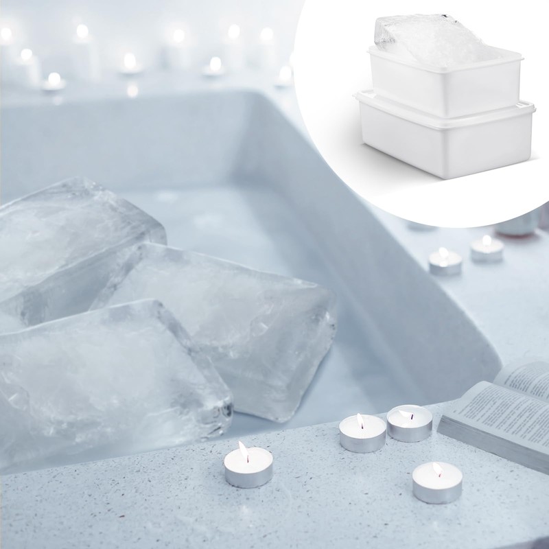 Suclain 3 Pcs Extra Large Ice Block Mold with Lids