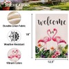 Flamingo Welcome Garden Flag 12.5x18 Inch Double Sided Outside, Spring