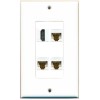 Wallplate City DecorZ - 1 Gang Decorative HD 3 CAT6 White Wall Plate White
