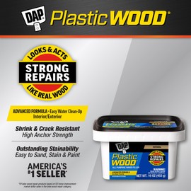 DAP Plastic Wood All Purpose Latex Wood Filler, Natural, 16 Oz (7079800529)