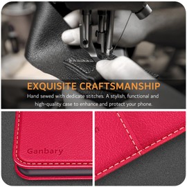 Ganbary Case Compatible with Honor 400 Smart, Premium PU Leather Flip Wallet Case for Honor 400 Smart [Full Protection] [Card Slots] [Kickstand], Red