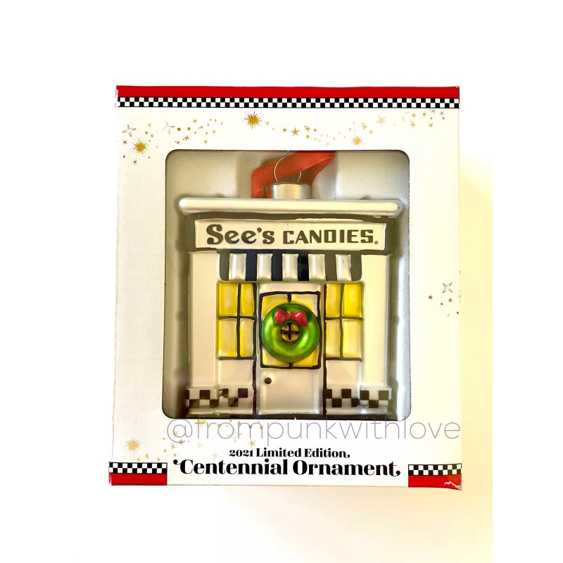 SEE’S Candy Candies 100th Anniversary Limited Edition Glass Holiday Ornament