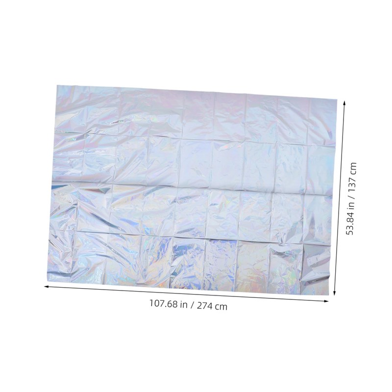 KONTONTY Plastic Tablecloth Set Iridescent Foil 4pcs Perfect for Wedding