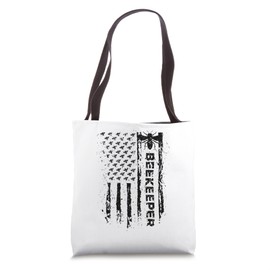 Beekeeper USA Flag Funny Honeybee Beekeeping Bee Patriotic Tote Bag