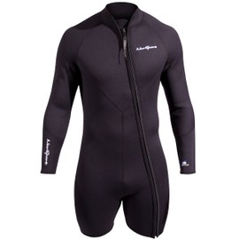 NeoSport Men's Premium Neoprene 3mm Waterman Wetsuit Jacket, Large , Black