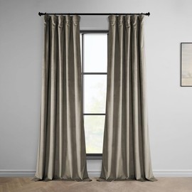 HPD Half Price Drapes VPYC-161209-96 Plush Velvet Curtain (1 Panel), 50 X 96, Gallery Taupe