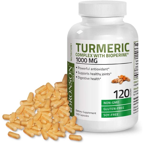 Turmeric Curcumin with BioPerine - High Potency Premium Joint Support with 95% Standardized Curcuminoids - Non-GMO Capsules with Black Pepper - 120 Count