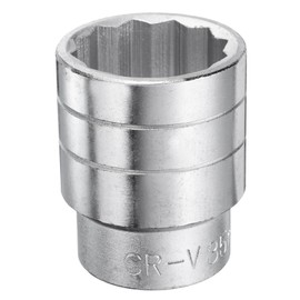 sourcing map 12-Point Socket 3/4" Drive 35mm Deep 45# Steel Metric Shallow Drive Sockets Polishing Chromed Square Sockets Mechanic Hand Tool for Car Repair Mechanical Maintenance Home Use
