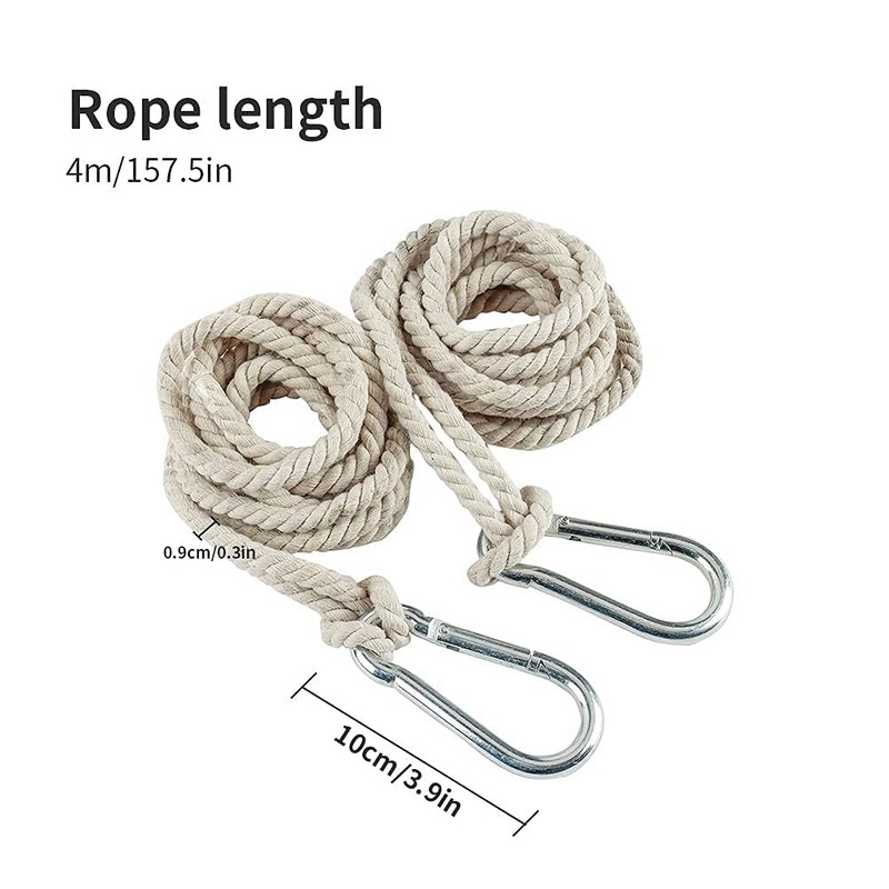 YURRUON Tree Swing Ropes, 2Pcs Hammock Hanging Rope Adjustable Swing