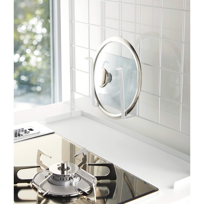 Yamazaki Kitchen Rack, Horizontal Stove Rack, Freestanding Mesh Panel for