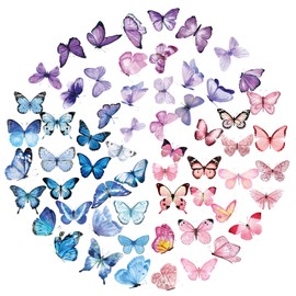 RoserRose Pack of 120 Butterfly Sample Sticker Set - Transparent Decorative Stickers - Scrapbooking Stickers - for DIY Photo Albums, Diary, Notebook, Calendar (Style A)