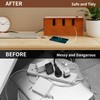 Axincardarm Wooden Cable Management Box Wood Cable Storage Organizer, Desk