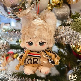 niannyyhouse 3.9 inches (10 cm) Plush Clothes Loose Hip Hop Set Hoodie Stretch Shorts Backpack Dress Up Cotton Doll Clothes (Brown, 10cm)