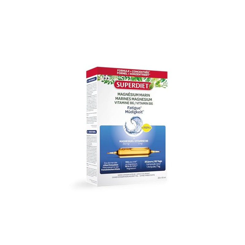 SUPERDIET - Meeresmagnesium und Vitamin B6 - Verringerung von Müdigkeit,