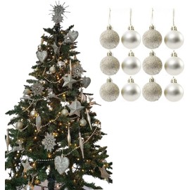 Christmas Tree Decoration Baubles Snowflakes Droplet Garland Heart Set 35pc (Champagne Gold)