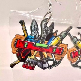 Handmade Tool Bag Earrings - Maintenance Earrings - Tech Earrings - Work Earrings