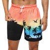 techcity Mens Swimming Trunks with Compression Liner Quick Dry Swim