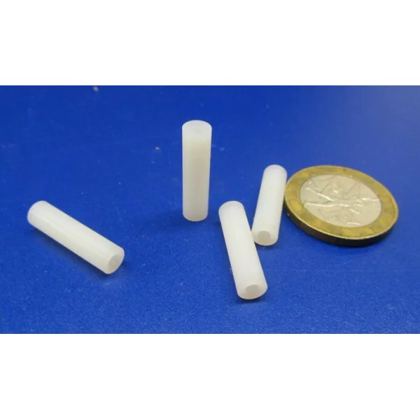 Unbranded Nylon 66 Spacer, Natural, NO.2 Screw, 3/16" OD x