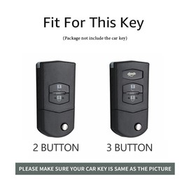 ontto TPU Car Key fob Cover Fit for Mazda 3 Mazda 5 Mazda 6 RX7 RX8 BT50 MPS SP23 CX7 CX9 Flip Key case Smart Key Bag Shell Holder Keyring Keychain Protector Accessories 2 Buttons Grey