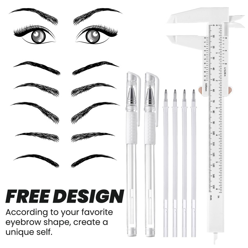Bewudy Eyebrow Microblading Marker Pen, 2 Pcs Brow Mapping Pens