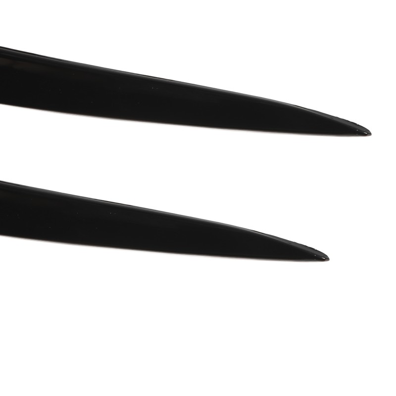 Pair Headlight Eyebrow Glossy Black Trim Front Left Right Decoration