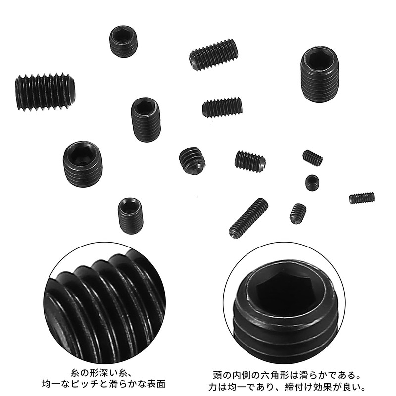 Hex Socket Set Headless Screws, Carbon Steel Screw Screws, Hollow,
