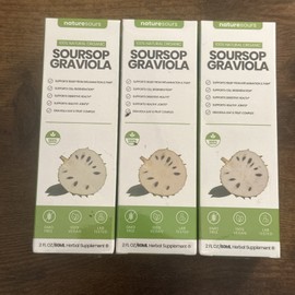 Naturesours (3) Naturesours Soursop Graviola Herbal Supplement (2 Fl oz/60ML) (Exp 12/6/26)
