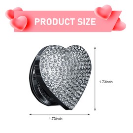 Zikefest Bling Push Start Button Cover, Rhinestone Heart-Shaped Car Engine Start Button Cover, Cute Push Sticker, Universal Interior Trim Accessories for Women Girls (White)