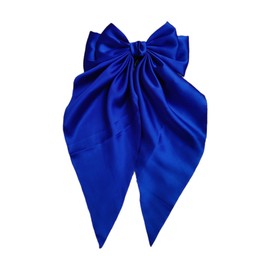 Trend By Kimaayra Luxury Satin Long Tail Hair Bow Alligator clip for Women and Girls, Gift for her, Gift for women (Royal Blue)
