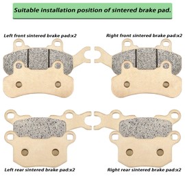 Sintered Brake Pads Front and Rear for Can-Am Defender HD10 HD9 HD8 HD7 2022 2021 2020 2019 2018 2017 2016