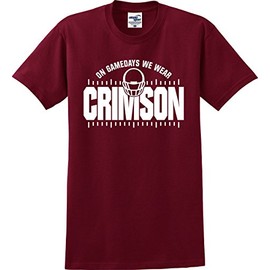 On Gamedays We Wear Crimson Football T-Shirt (S-5X) (Large)