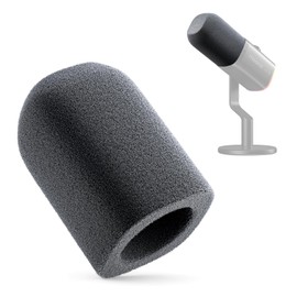 MAONO Microphone Windscreen for PD100W Microphone High-Density Flocked Foam Mic Cover, Soft Flocked Foam for Noise Reduction & Mic Protection, Reusable & Easy to Clean, Dark Grey