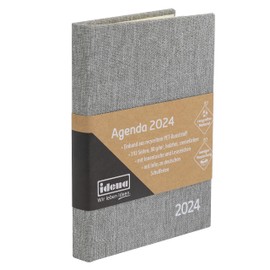 Idena 11059 - Appointment Calendar 2024, DIN A6, Anthracite Grey, 192 Pages, 1 Week on 1 Page, Agenda, Weekly Planner