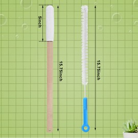 Yaomiao Set of 2 Long Handle Toe Brush 15.75 Inches Wooden Foot Towel Brush with Reusable Remove Soft Drying Covers for Foot Scrubber Cleaning Between Toes