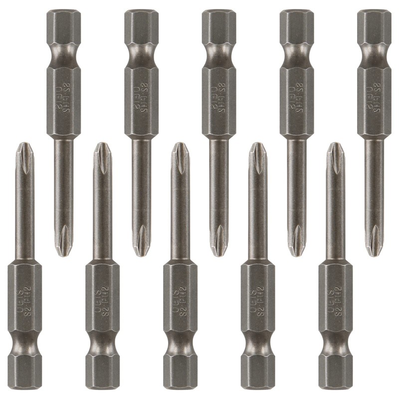 LDEXIN 10Pcs Phillips Screwdriver Bits 1/4 Inch Hex Shank S2