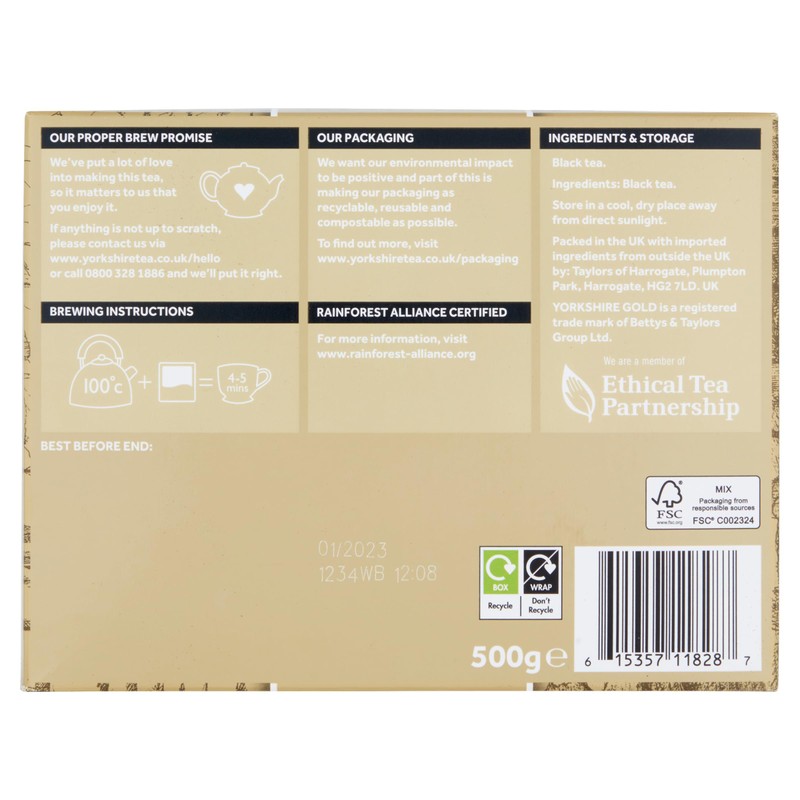 Yorkshire Tea Gold, Box of 160 Tea Bags (Pack of