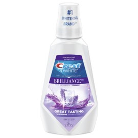 Crest 3D White Brilliance Alcohol Free Whitening Mouthwash, Clean Mint, 1 L (33.8 fl oz)