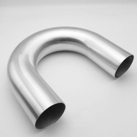 AC PERFORMANCE 3" (76mm) OD 180 Degree Aluminum Elbow Intercooler Pipe Air Intake Tube, 1.3D Radius, Center to Center Distance 7.95" (202mm), Brushed Finish