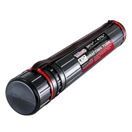 U.S. Art Supply Large Poster Tube - Telescoping Adjustable 30-1/4" to 47-3/4" - Durable 4-7/8" Diameter Storage Tube - Art Poster Carrier Holder & Blueprint Storage Drafting Tube Travel & Protection