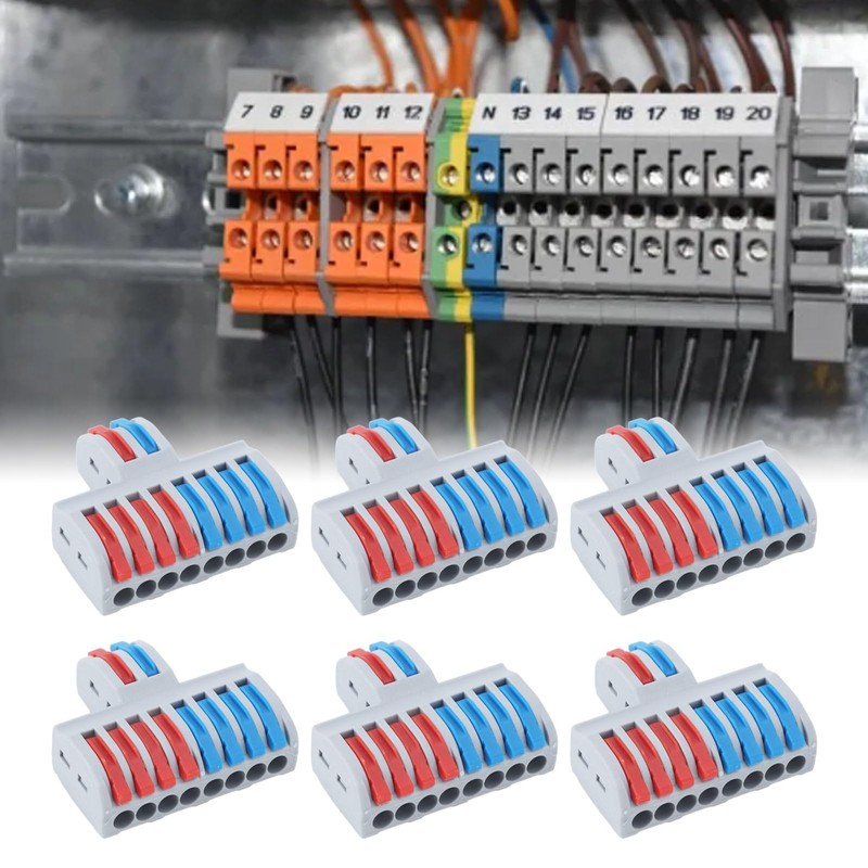 6 Uds Conector de Cable de Palanca 2 en 8