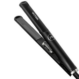 UOTEK Hair Flat Iron 1 Inch Hair Straightener Ionic Salon Hair Straightening Flat Iron 1" with PTC Heating Plate for Home, Travel, School Portable Hair Straightening (Black)