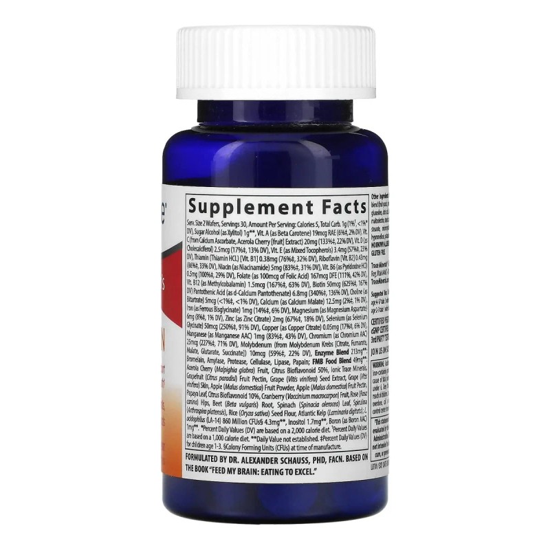 Trace Minerals Feed My Brain Wafers mas de 100 vitaminas