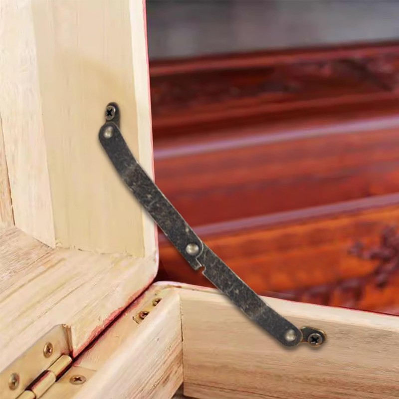 Adyoney 4 Pcs Medium Antique Brass Lid Folding Support Hinges