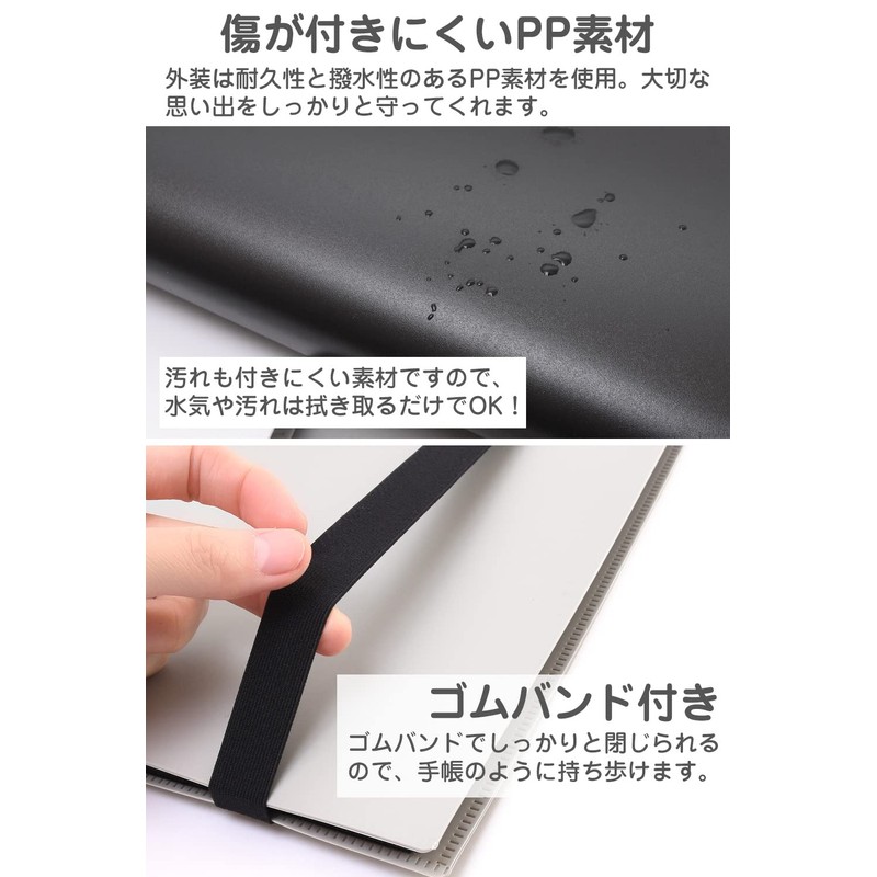 Leather ICHI Album, Large Capacity, Instax Mini File, Gray (160