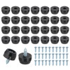 PATIKIL ゴム足28個セット 11x9x6mmまな板用足 滑り止めバンパー 3 mmねじ込み式ゴム足 丸型黒パッド 電子機器 家具 まな板