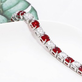 Tennis Bracelet for Womens, Adjustable Slider Bracelets with Sparkle Zirconia, Birthstone Tennis Bracelets Cubic Zirconia Classic Bracelet for Women and Girls, Jewellery Birthday Christmas Gifts