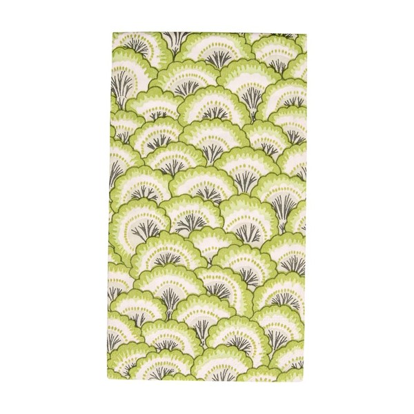 Pontchartrain Scallop Green Guest Towel Napkins - 15 Per Package