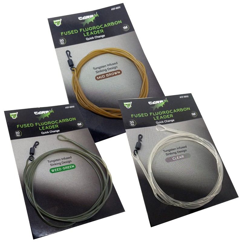CARP ON - 1m/100cm 30lb CARP LEADER Line - Tungsten