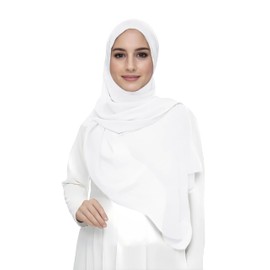 Lina & Lily, women's Muslim chiffon hijab, head scarf - White