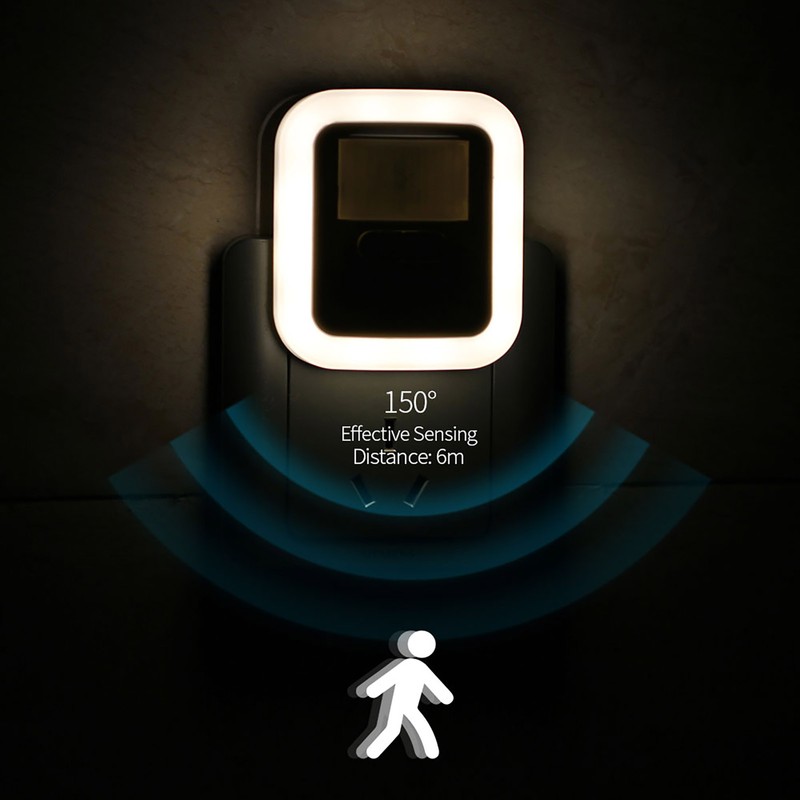 LED Plug-in Motion Sensor Light Wall Night Lamp with Brightness
